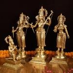 Pure Brass Large Ram Darbar Set | Lord Ram 27" with Divine Family | Superfine Temple Grade Collection | 46.17 kg Premium Sacred Art | Traditional Murti